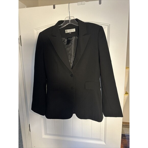 Tahari ASL Women's Black Two-Button Blazer Sport Coat Suit Jacket Size 6P - Picture 1 of 6